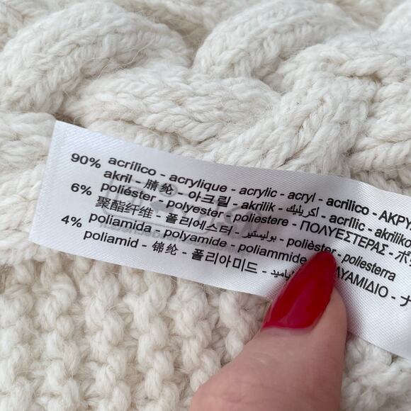 ZARA KNIT COAT / COATIGAN KNIT LONGLINE SWEATER COAT ECRU - Picture 11 of 13